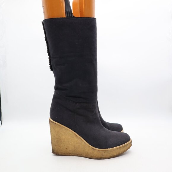 Stella McCartney Knee Wedge Boots Womens EU Size 39 Pull On Shoes - Picture 1 of 16